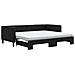 Divano Letto Estraibile Con Materassi Nero 90x190 Cm In Tessuto - Foto miniatura 1