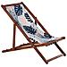 Set Di 2 Sedie A Sdraio Legno Acacia Scuro Motivo Foglie Tropicali Blu Anzio - Foto miniatura 7