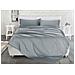 Completo Lenzuola Matrimoniale 100% Raso Cotone Tinta Unita Made Italy Matrimoniale Silver - Foto miniatura 1