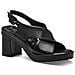 Black Casual Open Sandals Sandali Pelle Scarpe Donna Nero Eu 37, 1-28049-42 001 - Foto miniatura 1