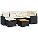 Set Divani Da Giardino Con Cuscini 7pz Nero Polyrattan - Foto miniatura 2