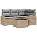 Set di divani da giardino con cuscini Black Poly Rattan - Foto miniatura 1