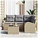 Set di divani da giardino con cuscini Black Poly Rattan - Foto miniatura 3