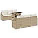 Set Divano da Giardino 7 Pezzi con Cuscini Beige in Polyrattan - Foto miniatura 1