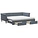 Divano Letto Estraibile Cassetti Grigio Scuro 90x200cm Velluto - Foto miniatura 1