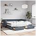 Divano Letto Estraibile Cassetti Grigio Scuro 90x200cm Velluto - Foto miniatura 2
