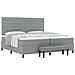 Letto a Molle con Materasso e Panchina Grigio Chiaro 200x200 cm Tessuto - Foto miniatura 1