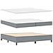Letto a Molle con Materasso e Panchina Grigio Chiaro 200x200 cm Tessuto - Foto miniatura 3