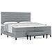 Letto a Molle con Materasso e Panchina Grigio Chiaro 200x200 cm Tessuto - Foto miniatura 4