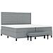 Letto a Molle con Materasso e Panchina Grigio Chiaro 200x200 cm Tessuto - Foto miniatura 8