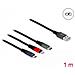 Cavo di ricarica USB 3 in 1 Tipo-A a Lightning / Micro USB / USB Type-C da 1 m a 3 colori - Foto miniatura 2