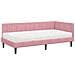 Cornice del letto ad angolo Rosa 90 x 190 cm Velluto - Foto miniatura 1