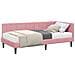 Cornice del letto ad angolo Rosa 90 x 190 cm Velluto - Foto miniatura 3