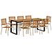 Set da Pranzo per Giardino 9 pcs Beige 200 x 80 x 75 cm - Foto miniatura 1