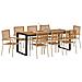Set da Pranzo per Giardino 9 pcs Beige 200 x 80 x 75 cm - Foto miniatura 3