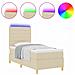 Letto a molle con materasso Crema 100 x 200 cm Tessuto - Foto miniatura 4