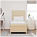 Letto a molle con materasso Crema 100 x 200 cm Tessuto - Foto miniatura 5
