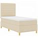 Letto a molle con materasso Crema 100 x 200 cm Tessuto - Foto miniatura 7