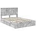 Letto con Contenitore con testiera Grigio cemento 135 x 190 cm - Foto miniatura 4