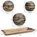 Set Vassoio E 3 Portacandele In Legno Di Bambù Marrone 33x13x3h Cm - Foto miniatura 3