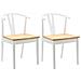 Sedia da pranzo 2 pcs Bianco e Naturale Legno di gomma solido - Foto miniatura 1