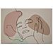 Stampa Con Cornice Face A Line Art Donna Toni Terra 35x47 Cm - Foto miniatura 2