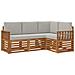 Set divani con cuscino 4 pcs Grigio Naturale e Chiaro - Foto miniatura 1