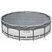 Copertura per piscina Ø3,05 m Rotondo Poliestere Grigio - Foto miniatura 1
