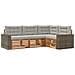 Set di divani da esterno 4 pcs Naturale e Grigio Chiaro - Foto miniatura 1