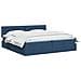 Letto con contenitore LED e materasso Blu 200 x 200 cm Tessuto - Foto miniatura 3