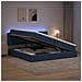 Letto con contenitore LED e materasso Blu 200 x 200 cm Tessuto - Foto miniatura 4