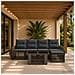 Set Divano da Giardino 6 pz Grigio e Grigio Scuro polyrattan - Foto miniatura 3