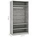 Armadio Grigio Cemento 100x50x200 cm in Legno Multistrato - Foto miniatura 6