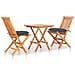 Set da Bistrot 3 pz con Cuscini Antracite in Massello di Teak - Foto miniatura 1