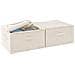 Scatole Portaoggetti 2pz in Tessuto 43x34x23 cm Crema - Foto miniatura 3