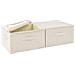 Scatole Portaoggetti 2pz in Tessuto 43x34x23 cm Crema - Foto miniatura 4