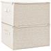 Scatole Portaoggetti 2pz in Tessuto 43x34x23 cm Crema - Foto miniatura 8