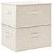 Scatole Portaoggetti 2pz in Tessuto 43x34x23 cm Crema - Foto miniatura 1