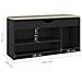 Panca Porta Scarpe con Cuscino Nera 104x30x49cm Multistrato - Foto miniatura 5