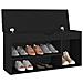Panca Porta Scarpe con Cuscino Nera 104x30x49cm Multistrato - Foto miniatura 6