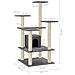 Albero Per Gatti Con Tiragraffi In Sisal Grigio Scuro 110 Cm - Foto miniatura 7