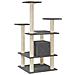 Albero Per Gatti Con Tiragraffi In Sisal Grigio Scuro 110 Cm - Foto miniatura 8