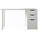 Scrivania Filadelfia, Scrittoio Multifunzione Da Ufficio Reversibile, Tavolo Da Studio Con Cassettiera A 2 Cassetti E 1 Anta, 138x60h74 Cm, Bianco - Foto miniatura 2