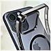 Cover Magsafe Per Iphone 15 Pro Silicone Bordo Cromato Nero - Foto miniatura 3