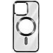 Cover Magsafe Per Iphone 15 Pro Silicone Bordo Cromato Nero - Foto miniatura 1