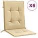 Cuscini Sedia Schiena Bassa 6 Pz Beige Mélange 100x50x4 Tessuto - Foto miniatura 2