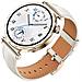 Cinturino In Vera Pelle Per Huawei Watch Gt5 - 18mm White + Gold - Foto miniatura 2