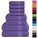 Set Asciugamani 8 Pz Viola 360 Gsm 100% Cotone - Foto miniatura 2