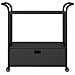 Carrello Da Bar Con Cassetto Nero 100x45x97 Cm In Polyrattan - Foto miniatura 2