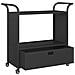 Carrello Da Bar Con Cassetto Nero 100x45x97 Cm In Polyrattan - Foto miniatura 3